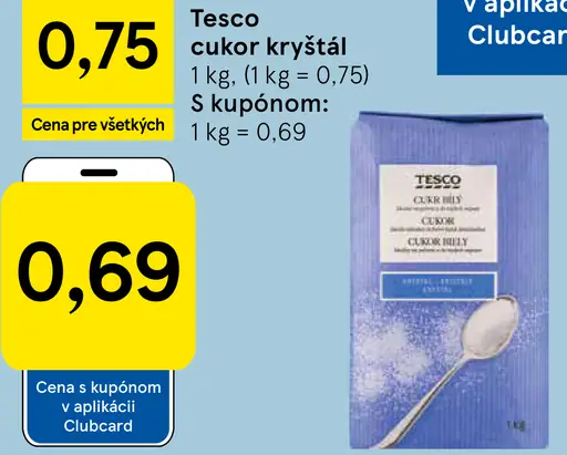Tesco cukor kryštál