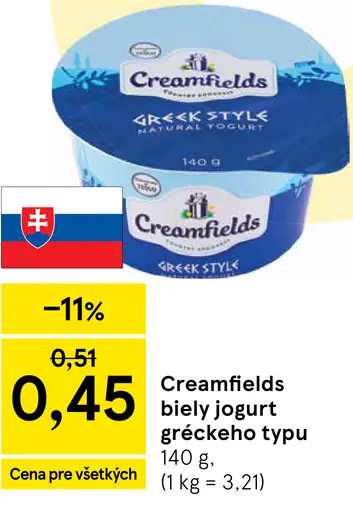 Creamfields Greek Style jogurt biely