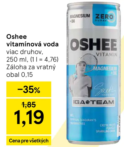 Oshee vitamínová voda viac druhov