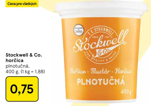 Stockwell & Co. horčica plnotučná