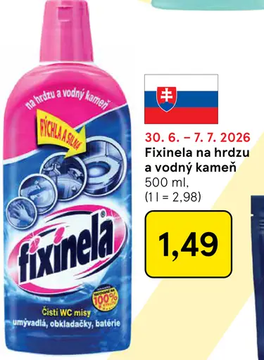 Fixinela čistič na hrdzu a vodný kameň
