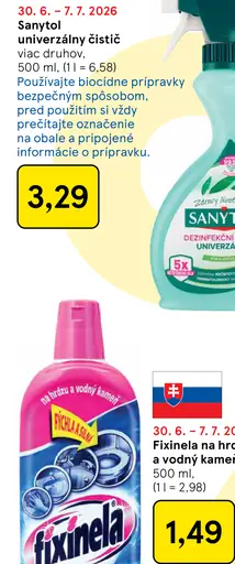 Sanytol univerzálny dezinfekčný čistič