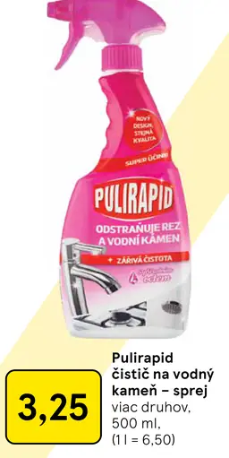 Pulirapid čistič na vodný kameň sprej