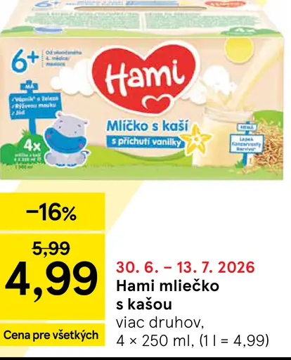 Hami mliečko s kašou