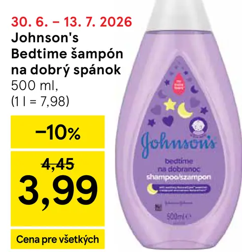 Johnson's Bedtime šampón na dobrý spánok
