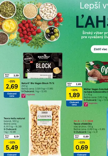 Naturli' Bio Vegan Block 75 %