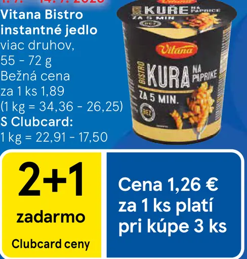 Vitana Bistro Instantné jedlo