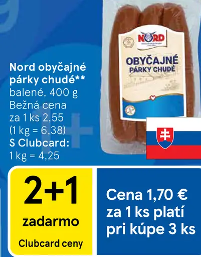 Nord obyčajné párky chudé