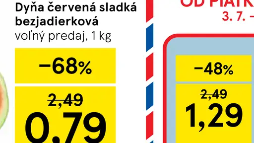 Dyňa červená sladká bezjadierková