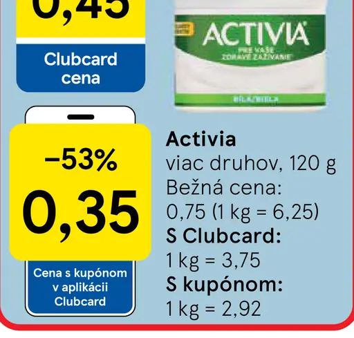 Activia jogurt viac druhov