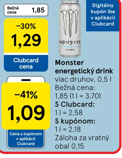 Monster energetický drink viac druhov