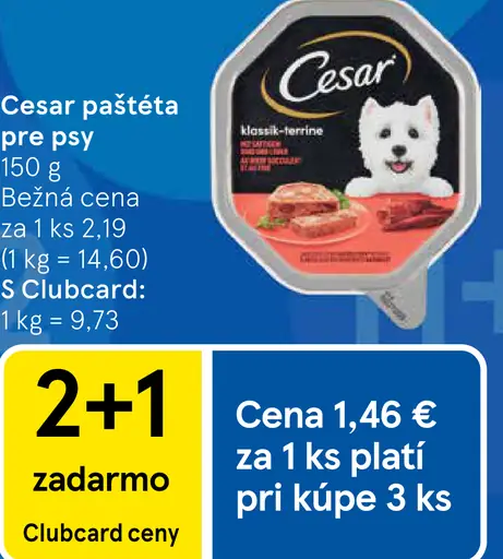Cesar paštéta pre psy