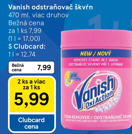Vanish tekutý odstraňovač škvŕn
