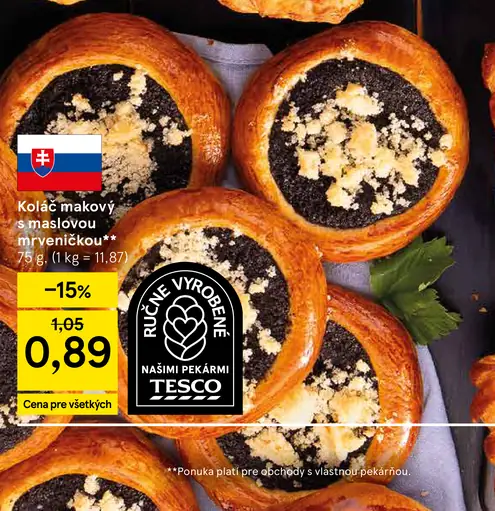 Tesco koláč makový s maslovou mrveničkou