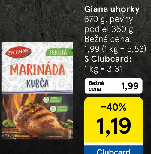 Thymos Tekutá marináda kurča