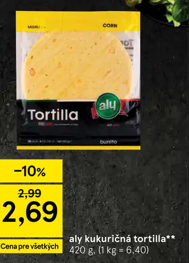 Ally kukuričná tortilla