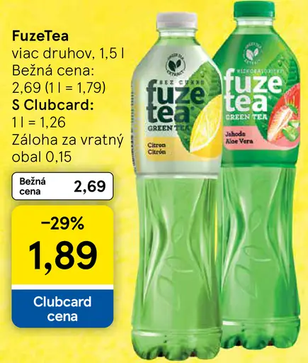 FuzeTea ľadový čaj rôzne druhy