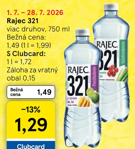 Rajec 321 ochutená minerálna voda viac druhov