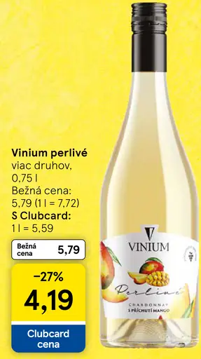 Vinium perlivé víno viac druhov
