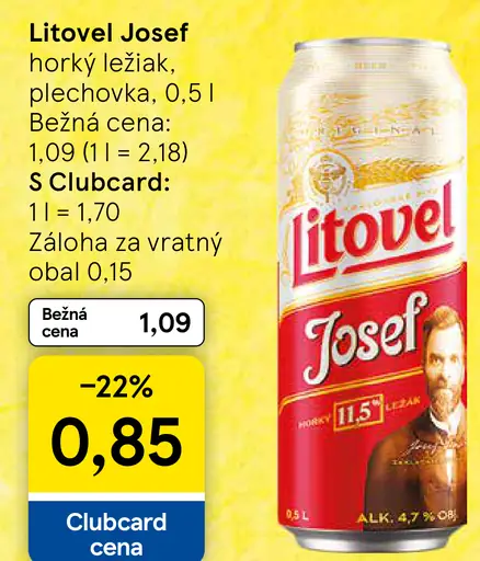 Litovel Josef horký ležiak plechovka