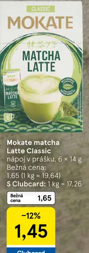 Mokate matcha Latte Classic nápoj v prášku