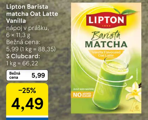 Lipton Barista matcha Oat Latte Vanilla nápoj v prášku