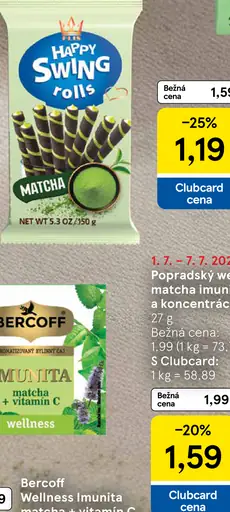 Happy Swing Rolls matcha trubičky