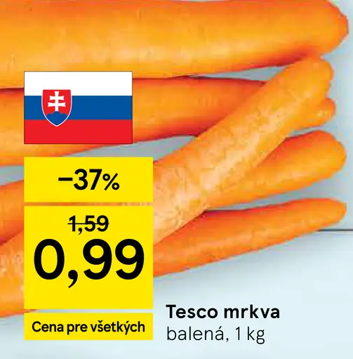 Tesco mrkva balená