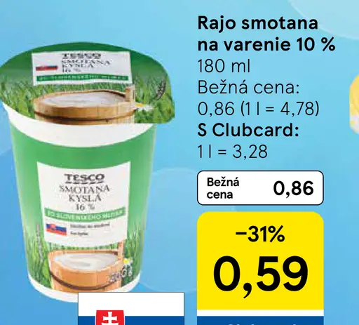 Rajo Smotana na varenie 10%