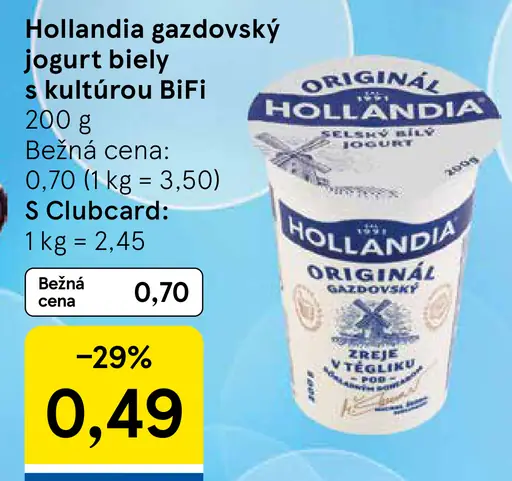 Hollandia Bio jogurt gazdovský biely s kultúrou BiFi
