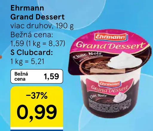 Ehrmann Grand Dessert rôzne druhy