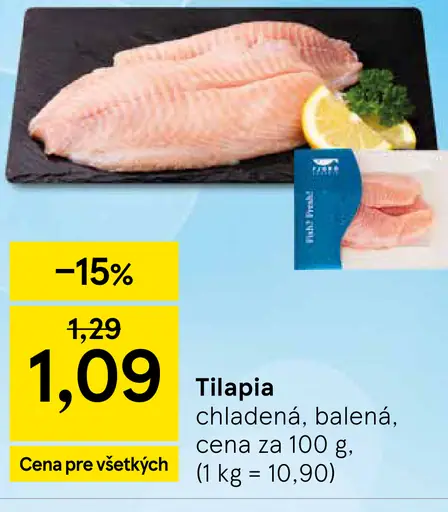 Tilapia chladená balená