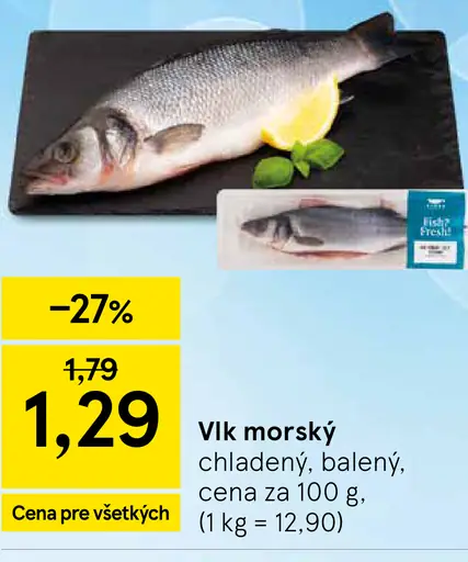 Vlk morský chladený balený