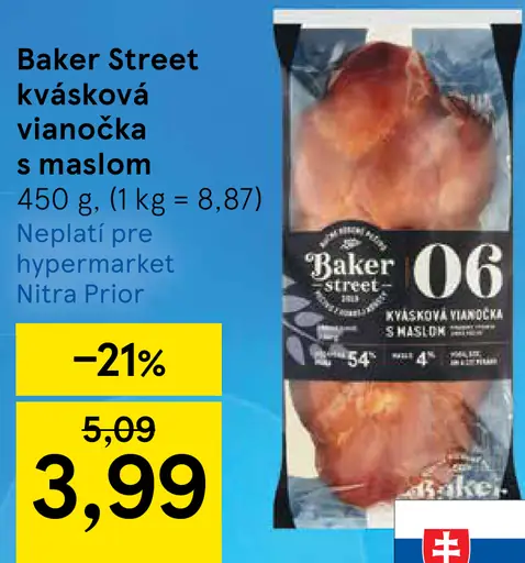 Baker Street Kvásková vianočka s maslom