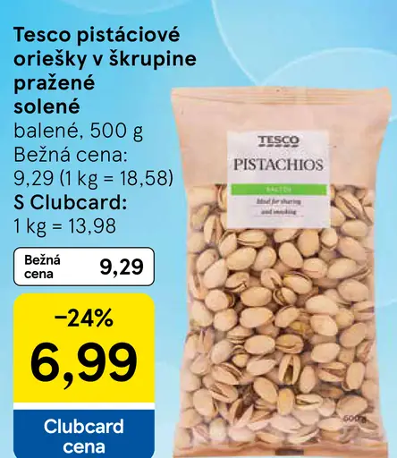 Tesco pistácie pražené solené