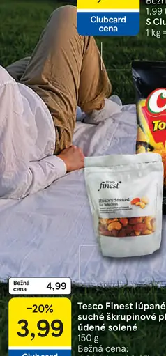 Tesco Finest lúpané suché škrupinové plody údené solené