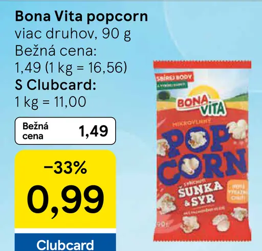 Bona Vita popcorn šunka a syr