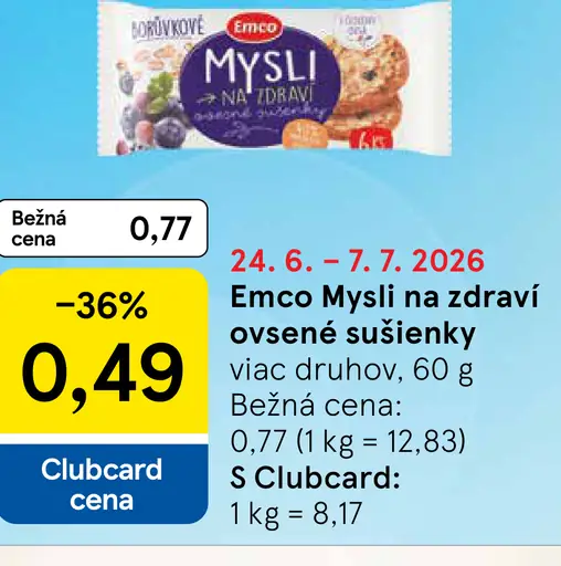 Emco Mysli na zdraví ovsené sušienky