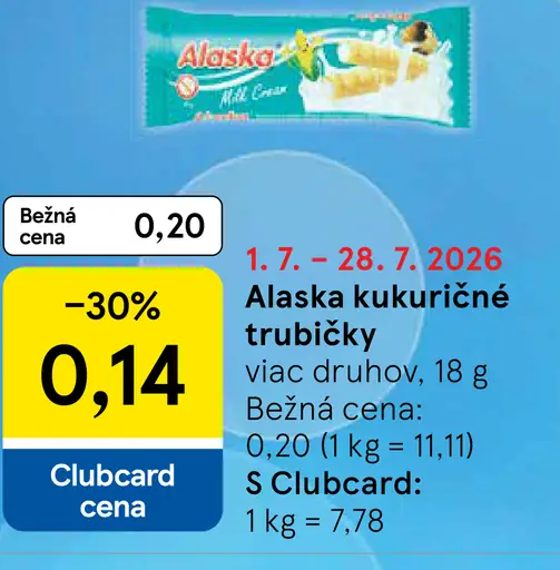 Alaska kukuričné trubičky