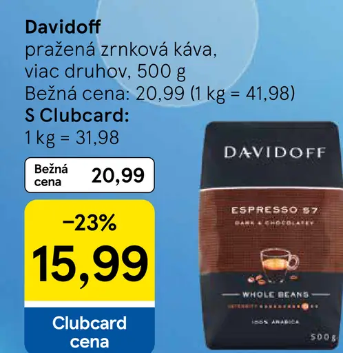Davidoff pražená zrnková káva