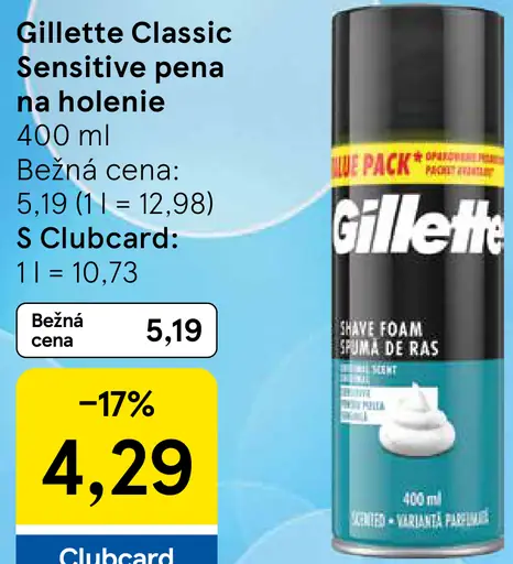 Gillette Classic Sensitive pena na holenie