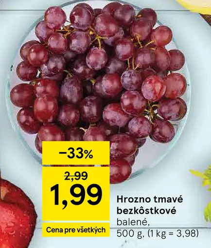 Hrozno tmavé bezkôstkové balené