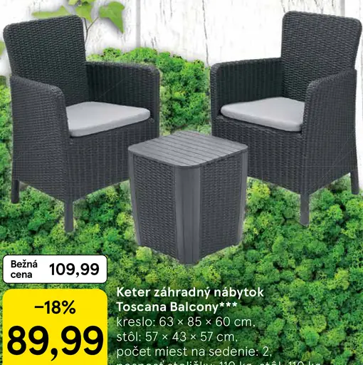 Keter záhradný nábytok Toscana Balcony set