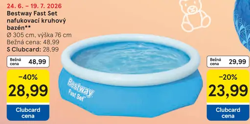 Bestway Fast Set nafukovací kruhový bazén