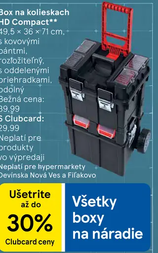 Box na kolieskach HD Compact s kovovými pántmi