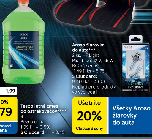 Tesco letná zmes do ostrekovačov