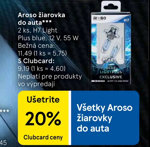 Aroso žiarovka do auta H7 Light Plus