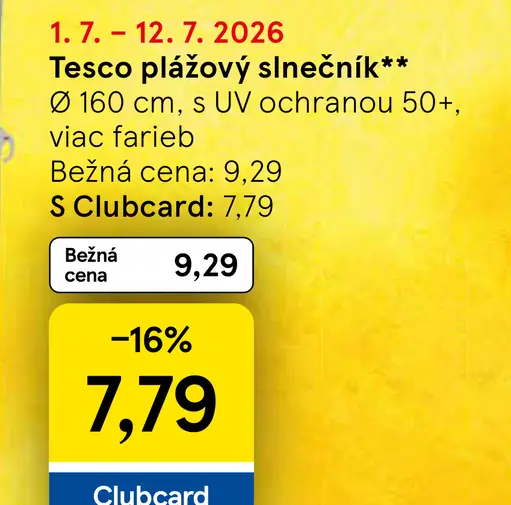 Tesco plážový slnečník