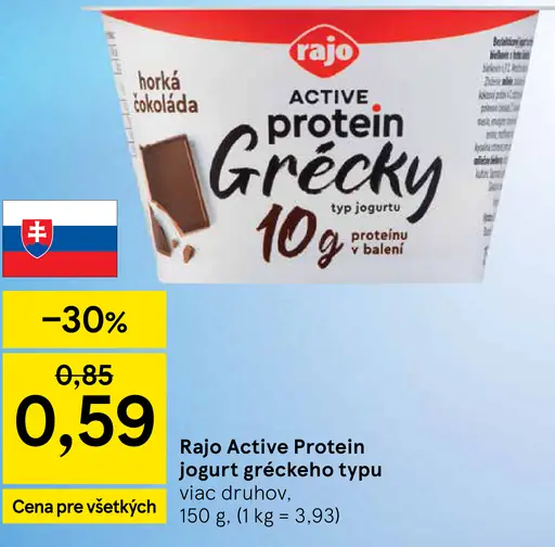 Rajo Active Protein jogurt gréckeho typu horká čokoláda