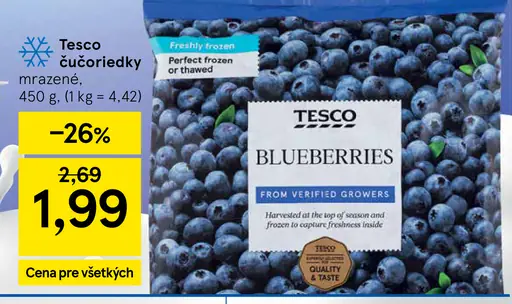 Tesco Čučoriedky mrazené
